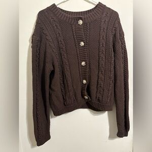 Wild Fable Chocolate Cable Knit Cardigan